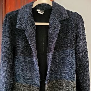 Shades of Blue and Gray Light Weight Cable Knit Top/Jacket